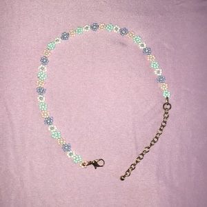 Floral Beaded Choker (Adjustable)